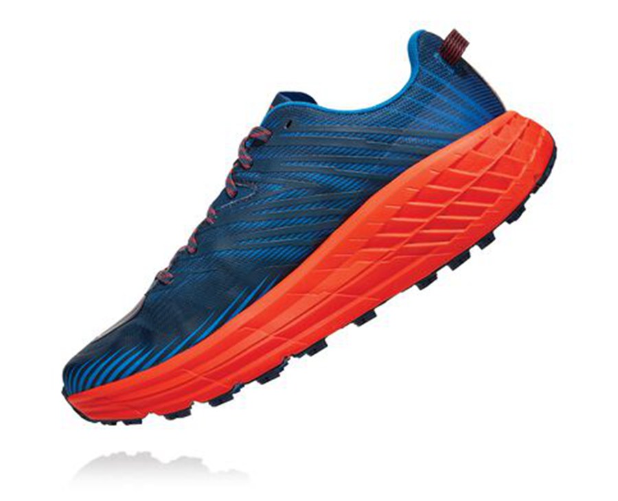 Hoka One One Spor Ayakkabı Erkek Mavi/Kırmızı - Speedgoat 4 - UX9162457